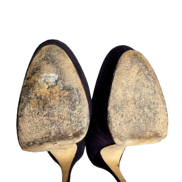 Jimmy Choo Cosmic Eggplant Dark Plum Suede Platform Pumps - Picture 5 of 10